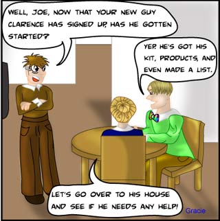 image The Ruggburns work at home business comic network marketing MLM E-commerce.